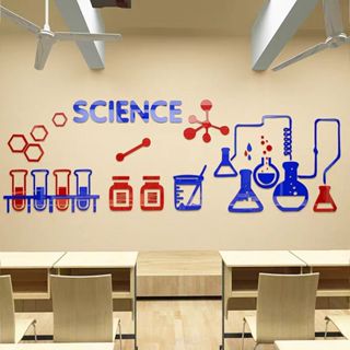 科學實驗室裝飾science學校教室佈置亞克力3d立體壁貼