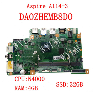 宏碁 Da0zhemb8d0 帶 N4000 CPU 4GB RAM 32GB SSD 主板適用於 ACER Aspir