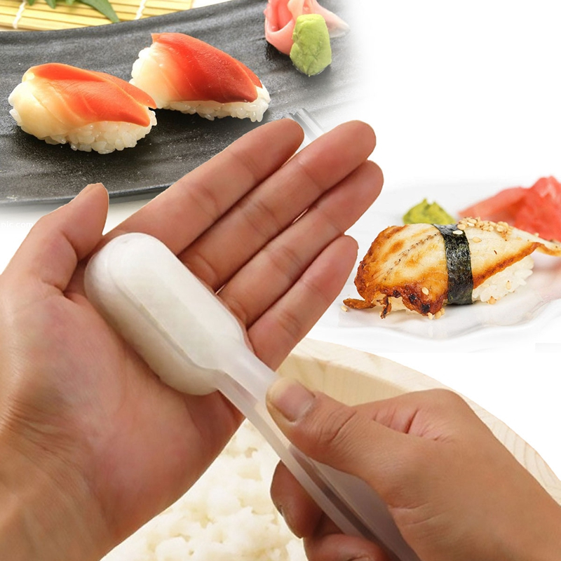 手握DIY壽司模具 日式傳統方形飯糰壽司年糕製作 小飯糰模具 不沾米飯 易於清潔 防滑矽膠手柄 廚房便當配件