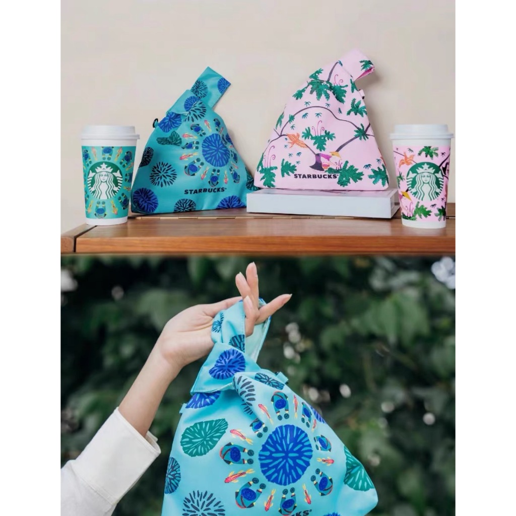 Starbucks 2024 手腕包 星巴克 春日 藝術 藍色 粉色 通用款 女包 國風女版包袋禮物