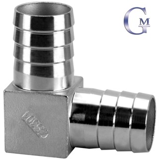 工廠直銷20mm 25mm 32mm 304 軟管倒鉤彎頭 L 型軟管倒鉤寶塔頭不銹鋼彎頭 90 度皮管接頭