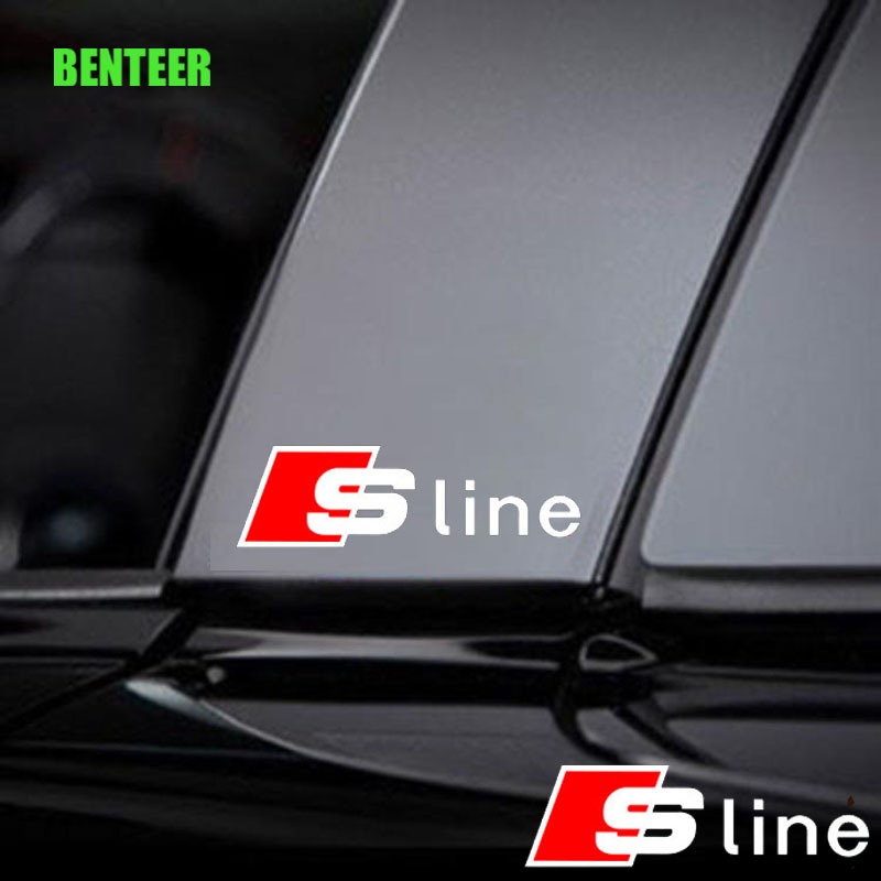 4 件套車身貼紙適用於奧迪 Sline Quattro A3 A4 A5 A6 A7 A8 TT Q3 Q5 Q7 S3