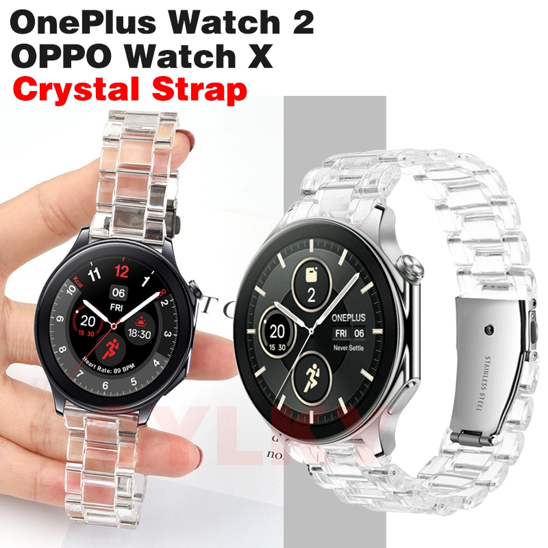 適用於 OnePlus Watch 2 錶帶水晶透明時尚潮流 OPPO Watch X 錶帶