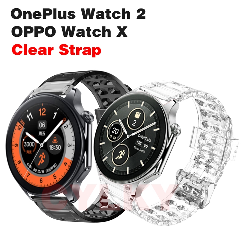 適用於 OnePlus Watch 2 錶帶透明軟運動 OPPO Watch X 錶帶