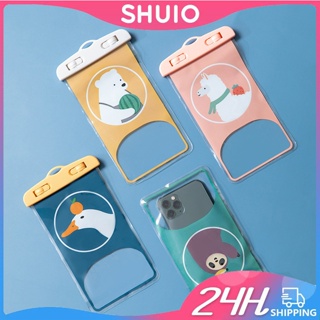 Shuio PVC手機防水袋卡通透明觸摸屏游泳旅行防水手機殼