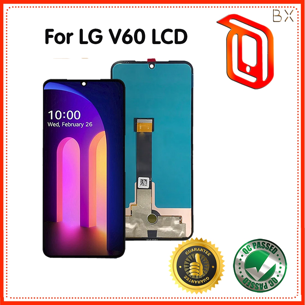 適用於 LG V60 ThinQ 5G LM-V600 液晶顯示器帶框架更換的 LG V60 液晶顯示器觸摸屏數字化儀組