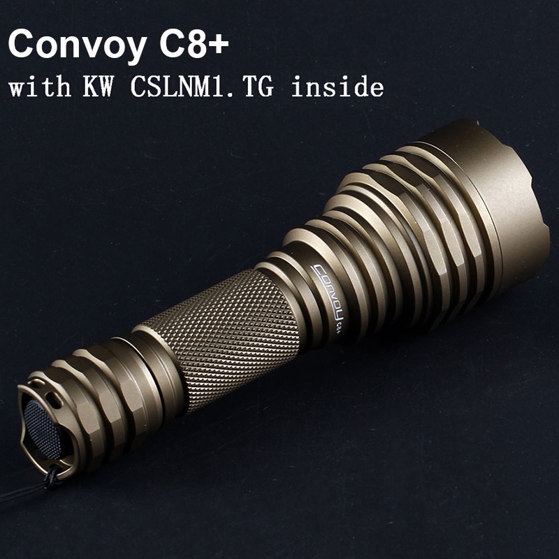 Convoy C8 Plus 手電筒與 KW CSLNM1。Tg 6500K Lanterna Led 便攜式照明 18