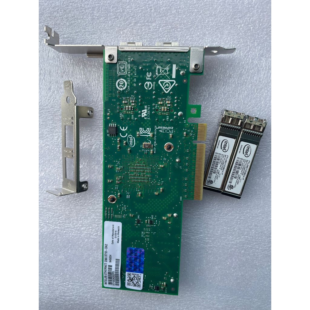 【快速出貨】intel原廠 x710-da2 X710-AT2芯片 雙口SFP 10G網卡 PCI-E X8接口雙口網卡