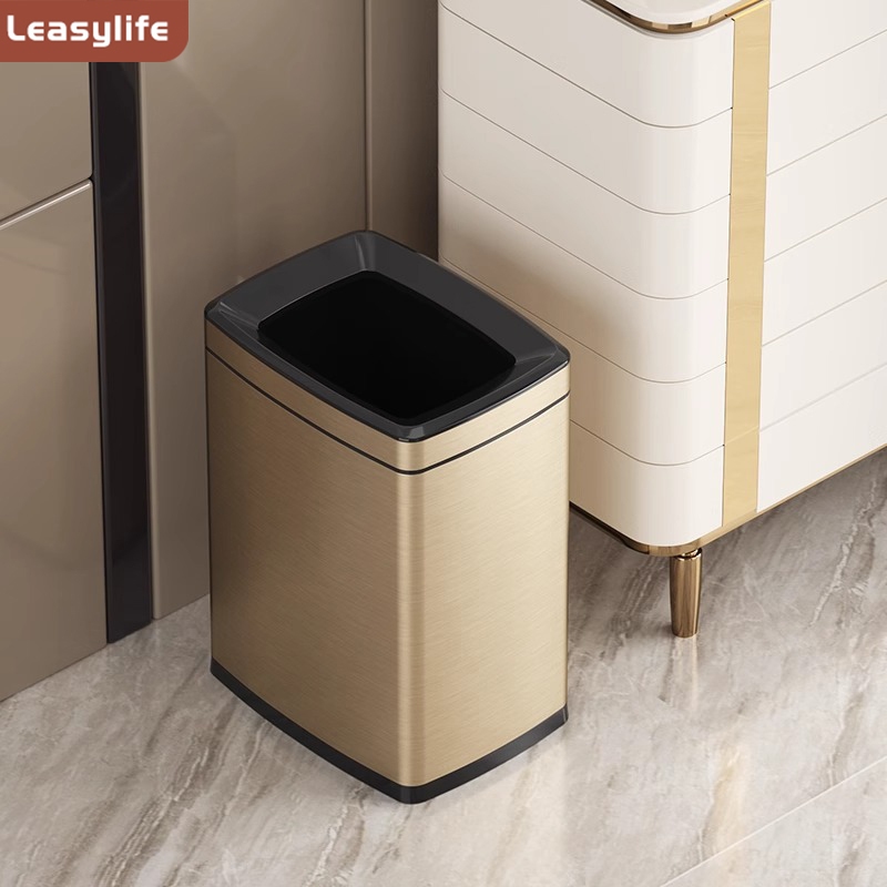 8L/12L雙層不鏽鋼家用垃圾桶，方形大容量垃圾桶用於浴室，廚房，酒店