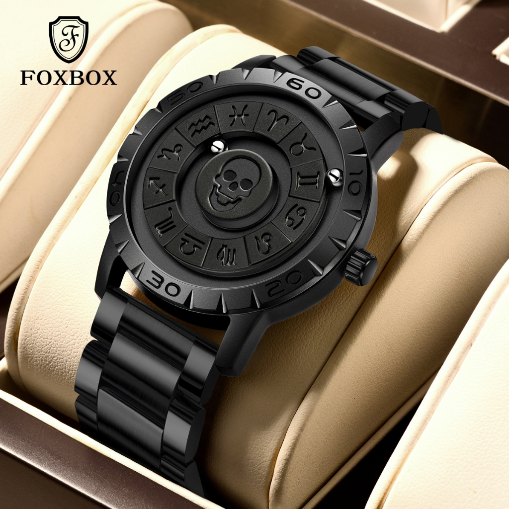 Foxbox 男士手錶捲軸珠磁力防水休閒運動手錶