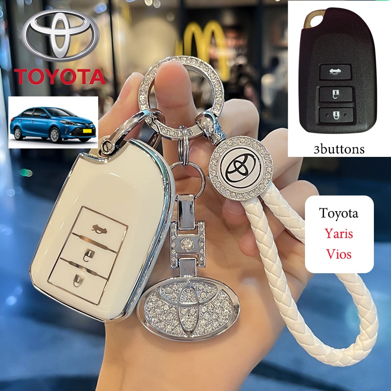 豐田 Tpu 鑰匙包 Toyota 汽車 3buttons 鑰匙包適用於 Toyota Yaris/Vios 鑰匙包鑰匙