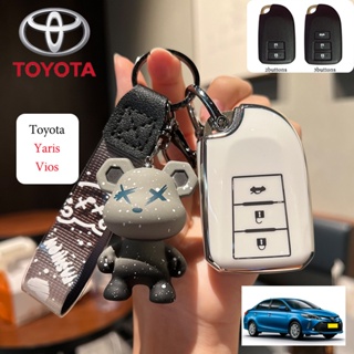 豐田 Tpu 鑰匙包 Toyota Yaris/Vios 鑰匙包鑰匙扣 2/3 按鈕鑰匙包