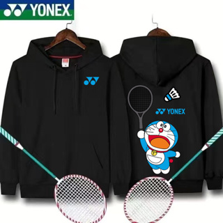 Yonex羽毛球衫2024新款男女排汗透氣上衣春秋網球服排球服趣味印花運動衛衣