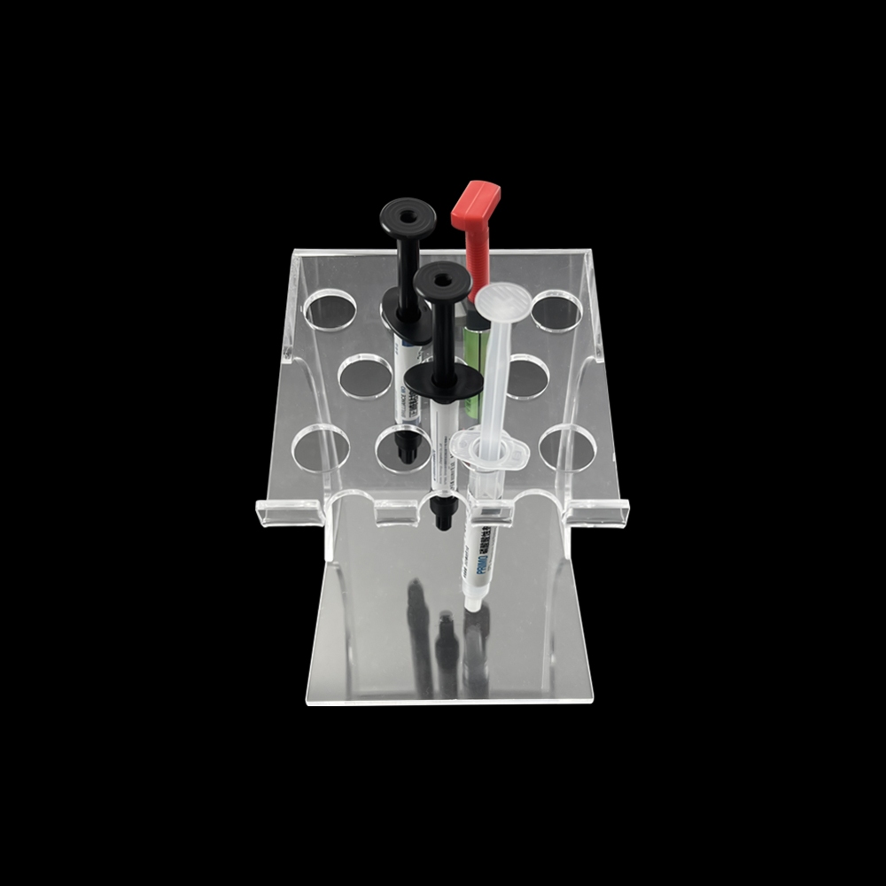 新款  11孔牙科樹脂放置架 注射器框架 亞克力收納盒