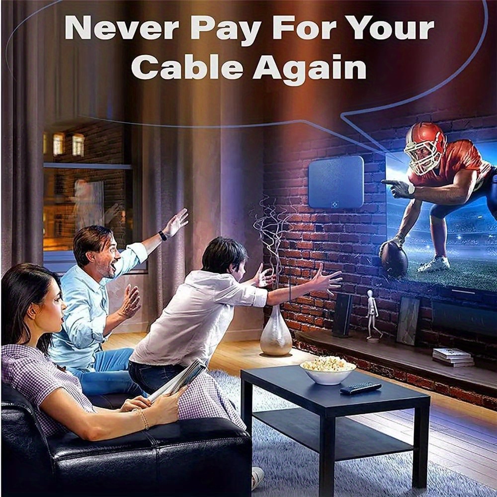 時尚的室內高清電視天線 - 增強型 DTV 信號接收 - 易於 USB 設置 - 使用智能芯片技術訪問家庭使用的高清頻道