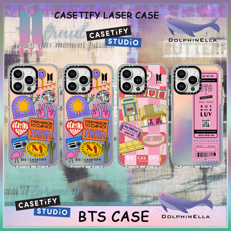 Casetify BTS 激光可愛卡通硬 iphone 手機殼手機殼適用於 11 12 13 14 15 Pro Max