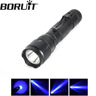 Boruit 502B 迷你 LED 手電筒超亮防水小型便攜式藍光手電筒釣魚狩獵攀爬