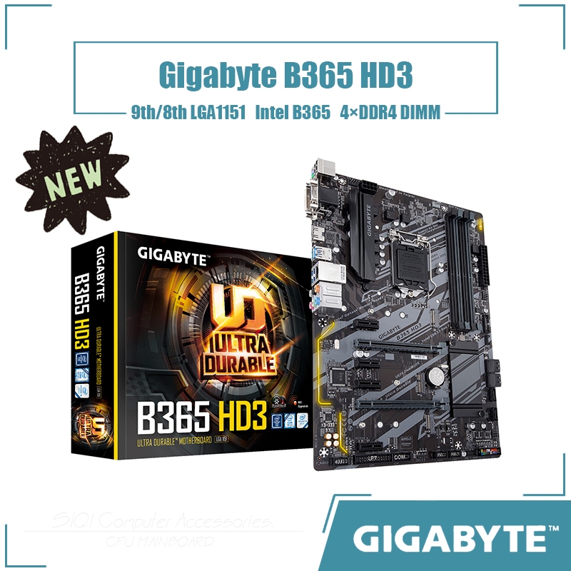 英特爾 [新] 技嘉 B365 HD3 主板 Intel B365 LGA 1151 64GB DDR4 SATA II
