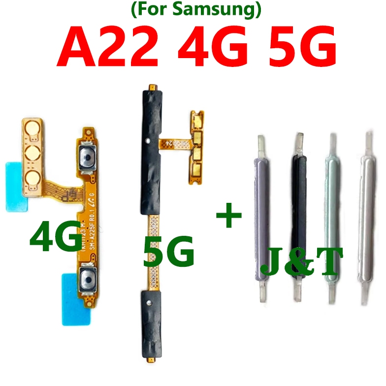SAMSUNG 電源音量按鈕 Flex 適用於三星 Galaxy A22 4G 5G A225 A226 打開關閉側鍵電