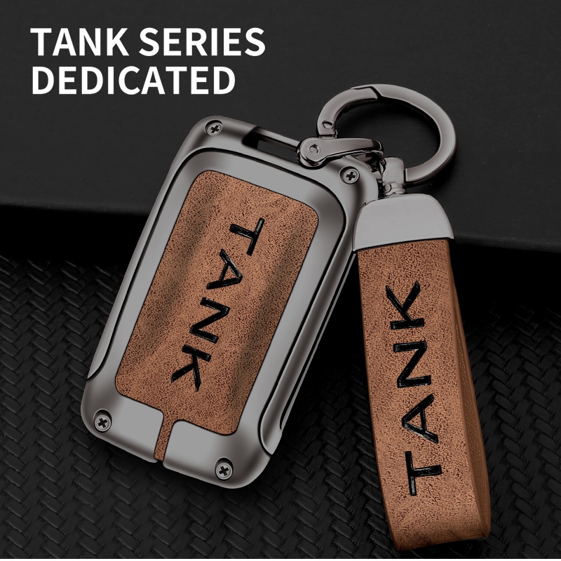 【有貨】長城 Gwm WEY TANK 300 500 Tank300 Tank500 高品質合金皮革保護坦克車鑰匙包