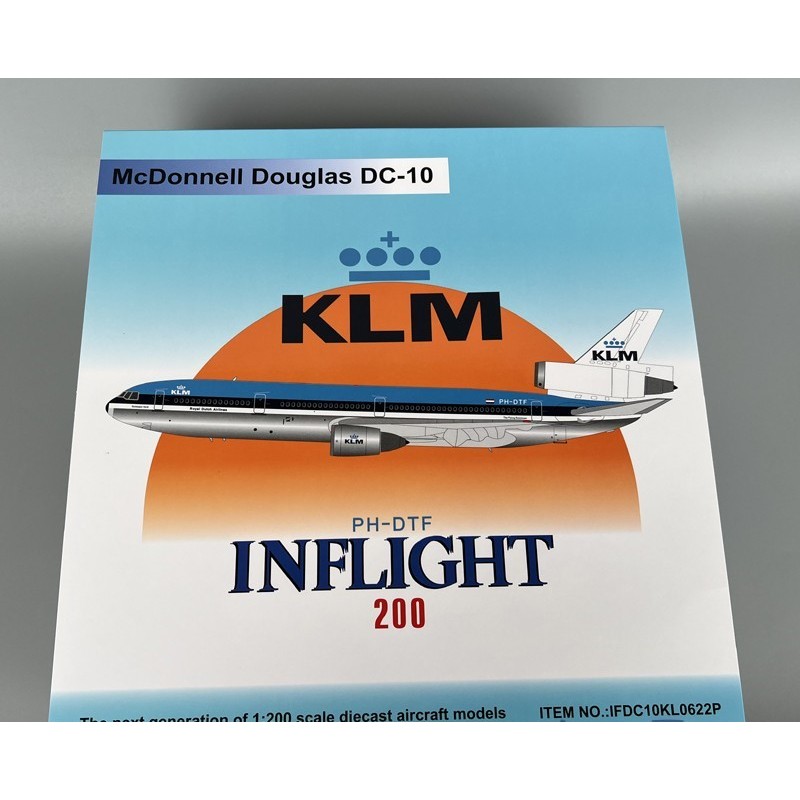 INFLIGHT 1/200 荷蘭航空 KLM 麥道DC-10 PH-DTF 合金模型