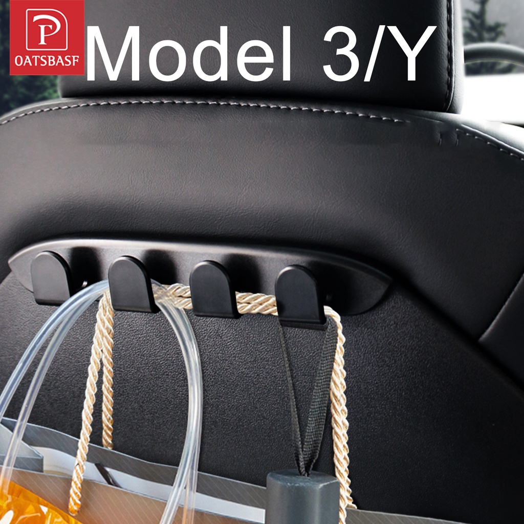 Oatsbasf 2 件汽車內飾掛鉤,適用於特斯拉 Model 3/Model Y 汽車後座衣架