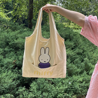 Little River 新款卡通兔子帆布大容量卡通可愛日系斜背包包女學生書包