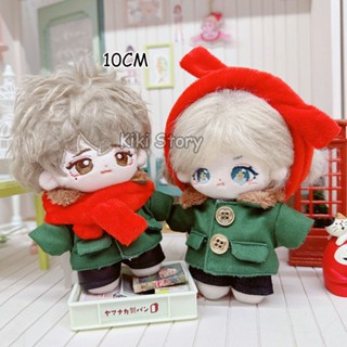 10CM 偶像娃娃衣服 BJD 拉布布 綠色外套紅色圍巾 17CM Labubu 玩具配件 K-Pop NCT 田徵國