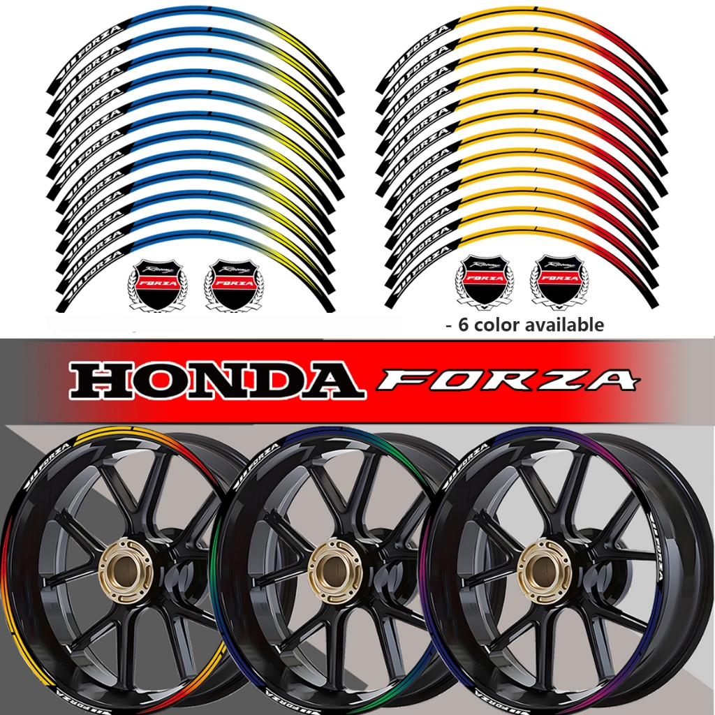 HONDA 反光摩托車車輪貼紙防水摩托車輪輞輪轂條紋膠帶貼花適用於本田 Forza 750 350 125 2023