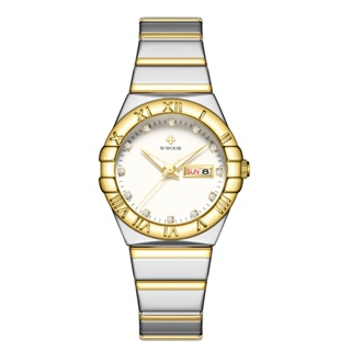 Wwoor 時尚女士手錶頂級品牌女士奢華防水鋼表連衣裙優雅小號女士石英手鍊手錶-8885L