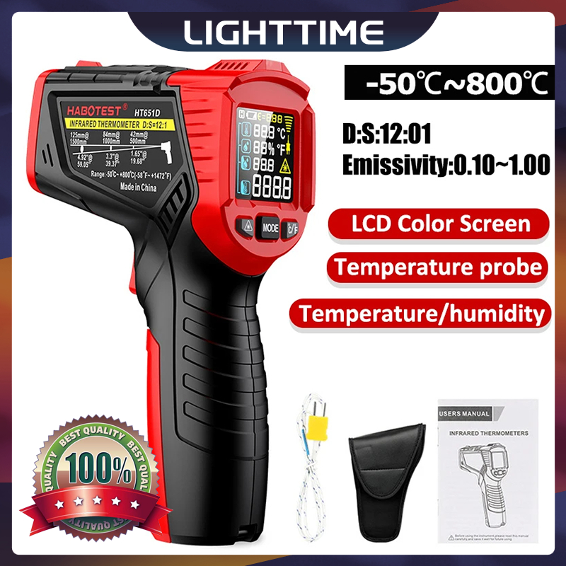 -50°C~800°C 非接觸式溫度計紅外線溫度計手持式數字彩色液晶工業戶外激光高溫計紅外溫度計