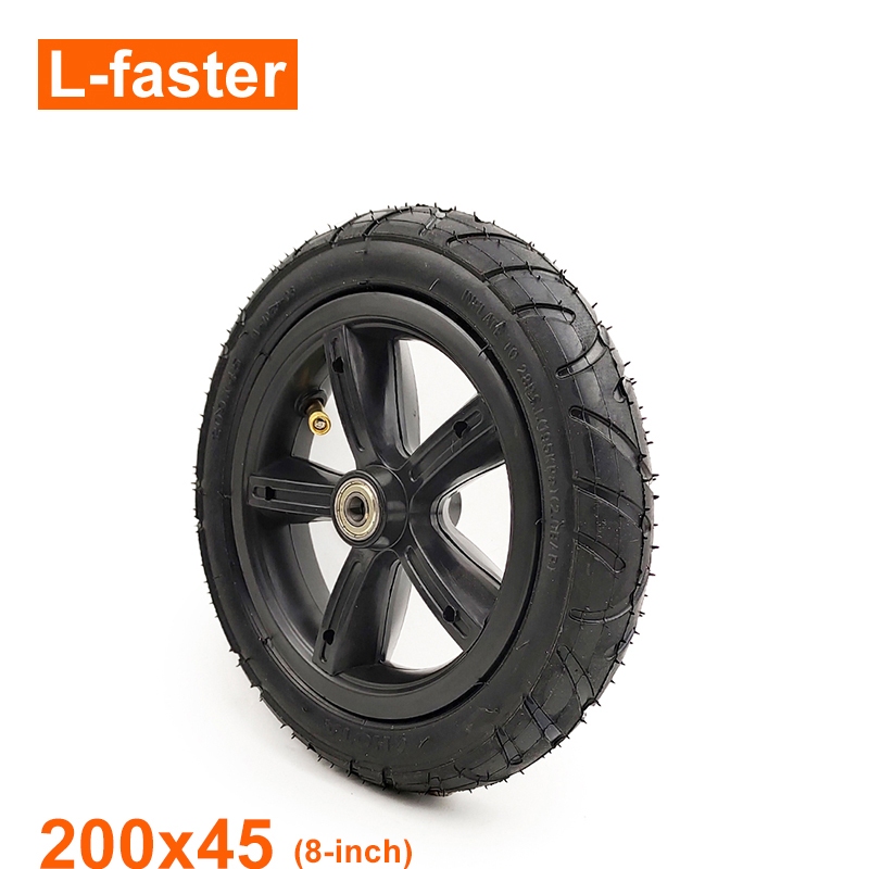 L-faster 200X45 黑色橡膠氣動輪適用於電動滑板車 8 英寸通用零件