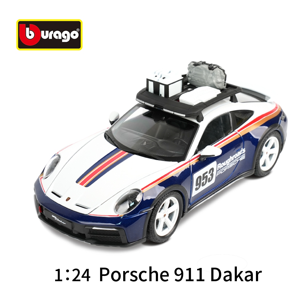 Bburago 1:24 Porsche 911 Dakar 跑車靜態壓鑄車收藏模型車玩具