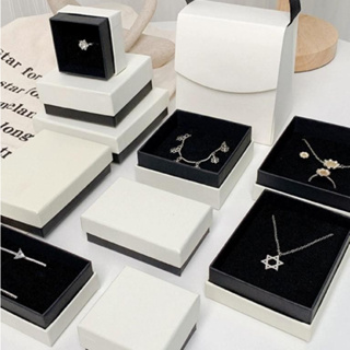 【客製化】【首飾盒】素面白黑色首飾盒 戒指耳環項鍊手鐲珠寶飾品禮物包裝盒子 訂製logo