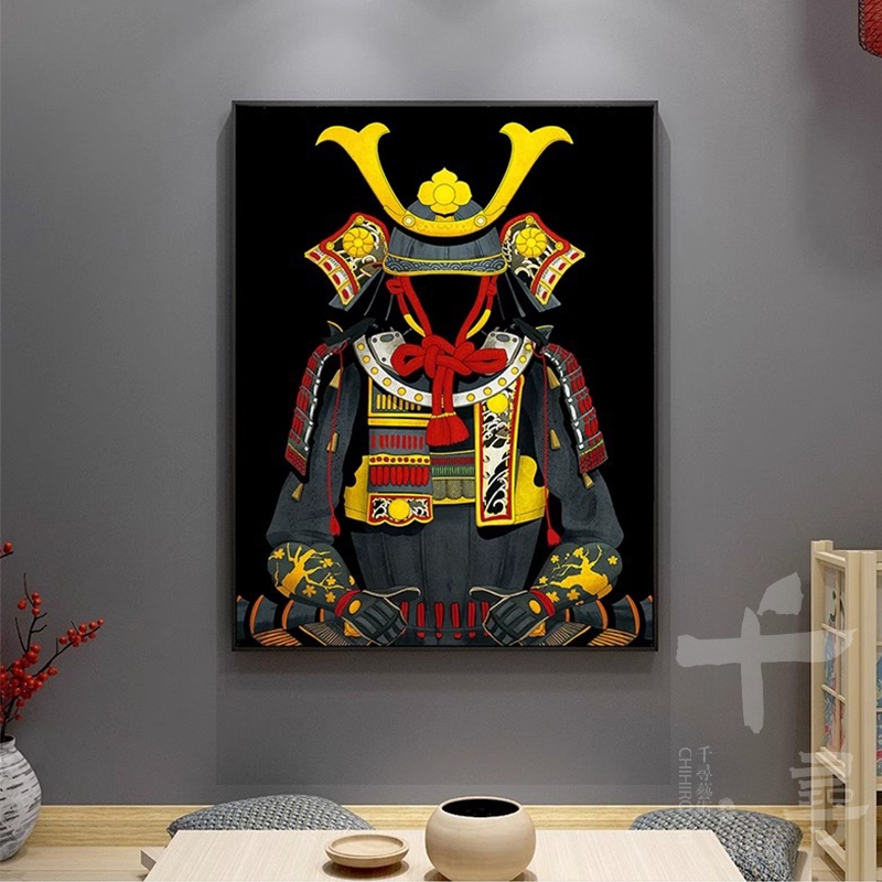 【千尋】日本武士玄關客廳掛畫 日式居酒屋餐廳裝飾畫 日系刺青紋身店牆壁畫