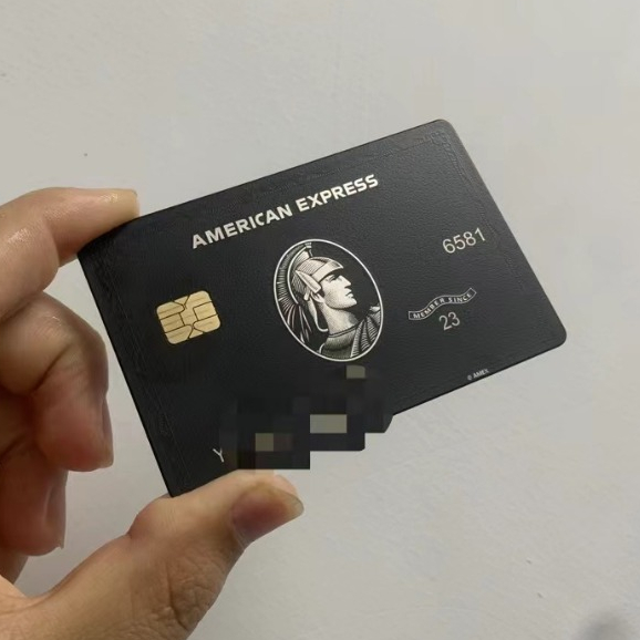 訂製收藏品新款黑卡Amex美國運通百夫長黑金卡訂製個性化芯片卡AmericanExpress金屬卡