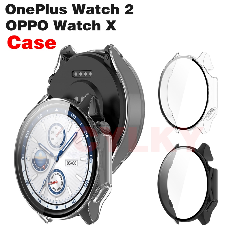 適用於 OPPO Watch X 保護殼屏幕保護膜透明 OnePlus Watch 2 鋼化玻璃在一起