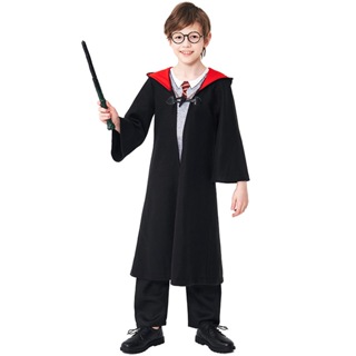 萬聖節服裝兒童巫師校園校服長袍斗篷外套哈利魔法師套裝披風shs