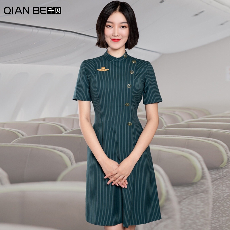 臺灣長榮航空姐制服職業套裝女裙2020夏珠寶店酒店前臺工作服訂製