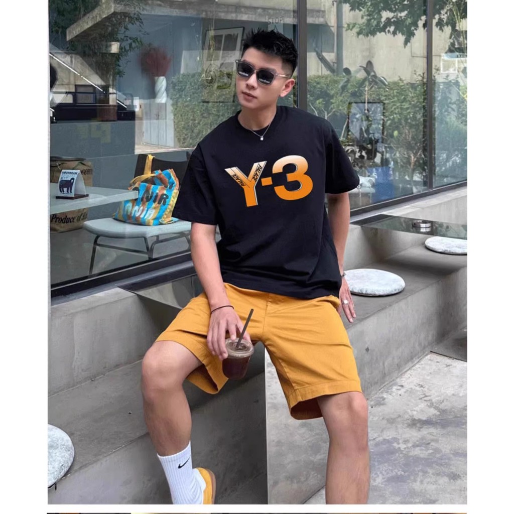 Y-3 胸前拼色印花圓領短袖T恤男女夏季時尚百搭Y3
