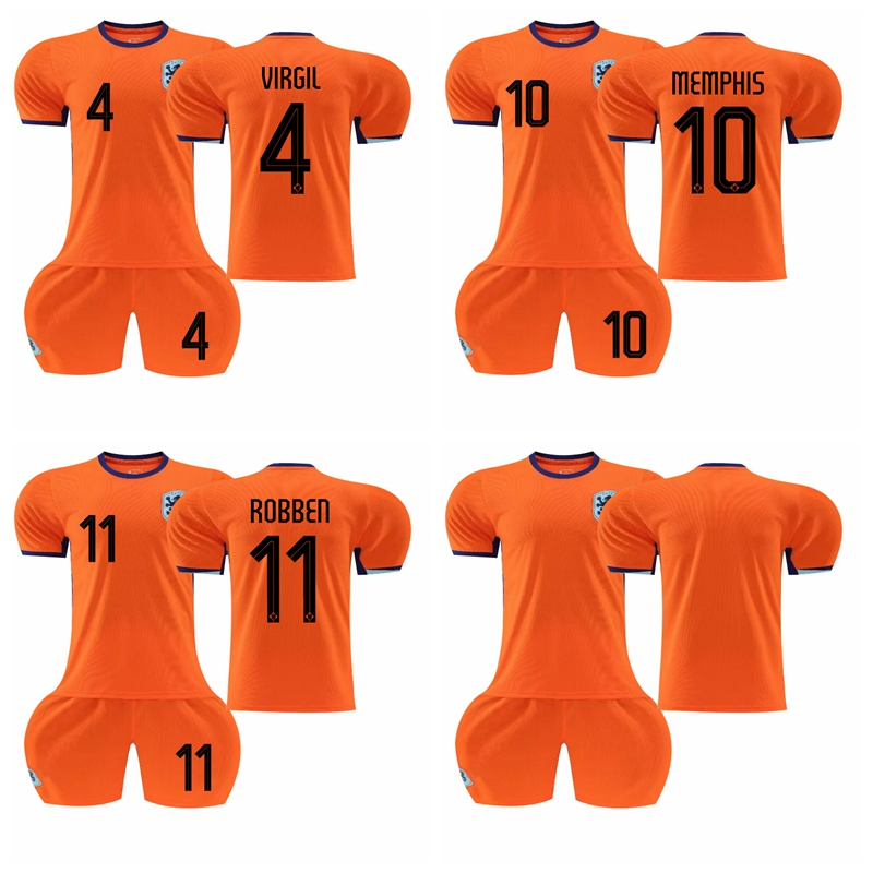 2024-25 荷蘭 UEFA 足球錦標賽主場成人球衣套裝 Virgil van Dijk Robben Memphis