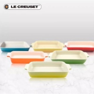 LE CREUSET法國長方形燒烤盤烘焙烤碗烤箱微波爐家用多色瓷器