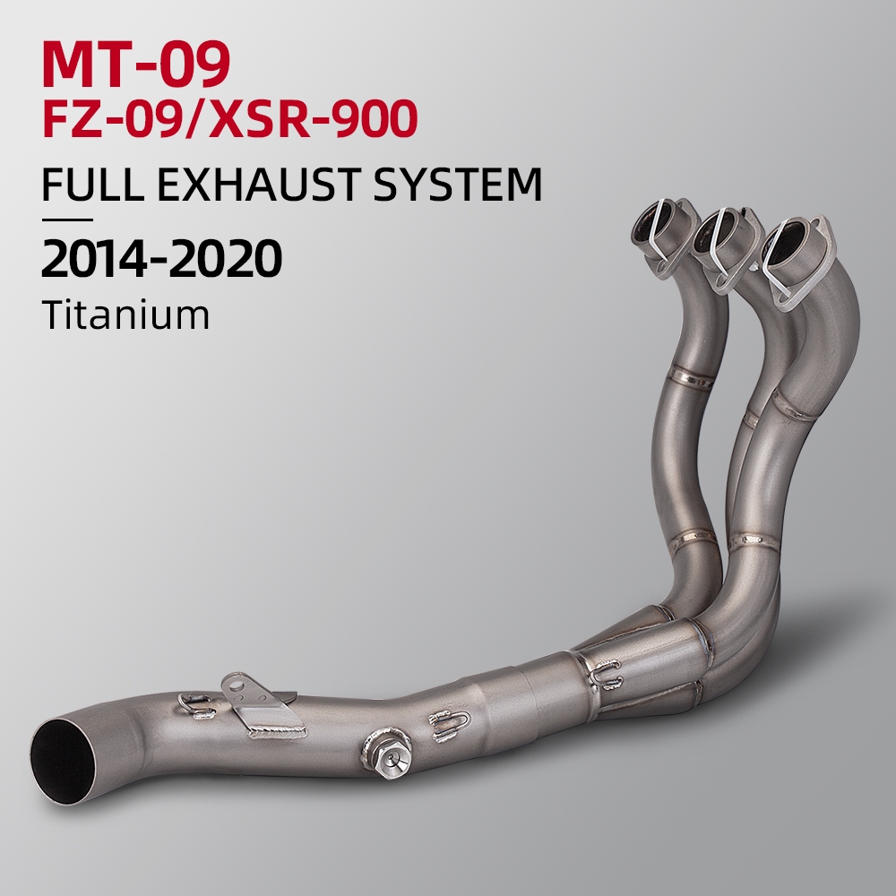 MT09/XSR900/FZ09全段鈦合金前段排氣管改裝底部/腹部排氣管51mm