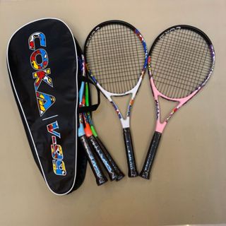 新手球拍鋁碳纖維軟式網球拍軟式網球拍網球訓練球拍套輕量少年練習網球拍套