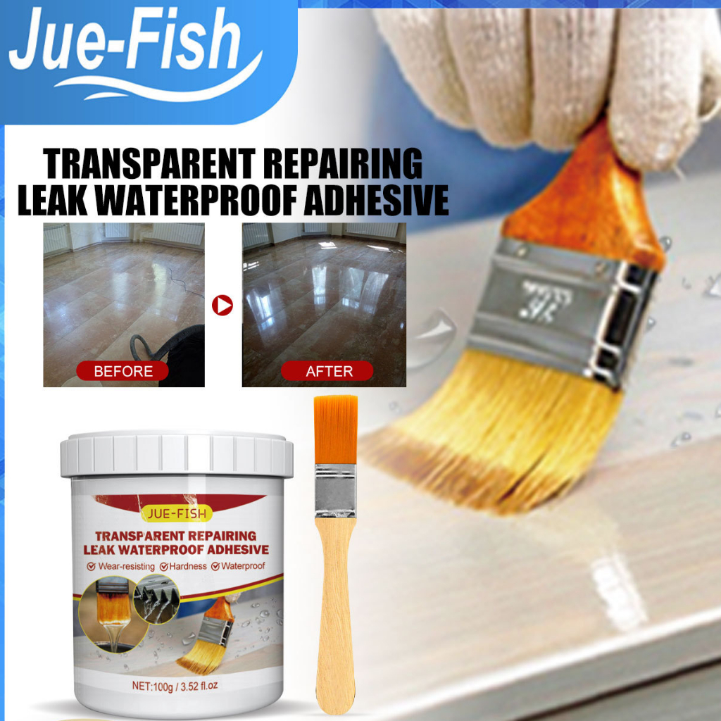 Jue FISH 超級防水膠透明修復漏水水膠100g