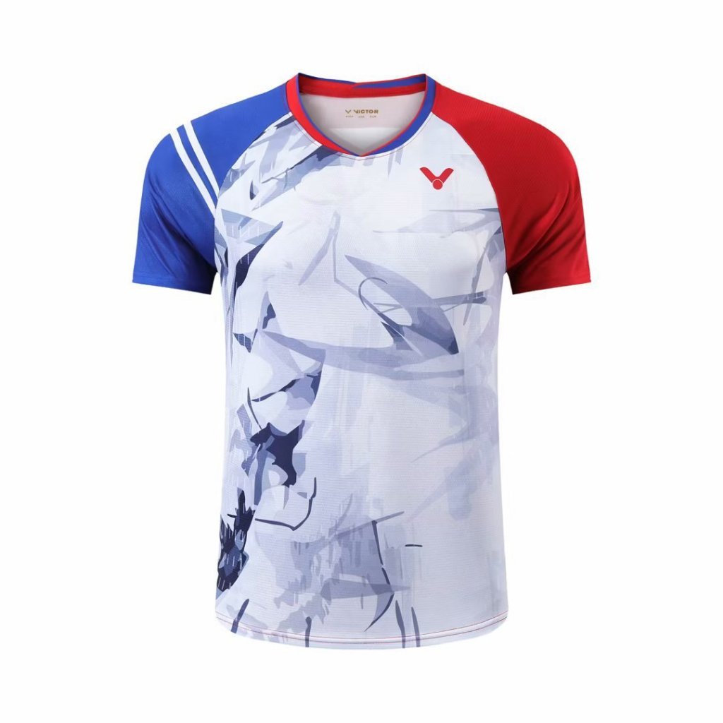 Victor 2024新款羽毛球運動T恤男女速乾透氣球衣比賽訓練服運動上衣