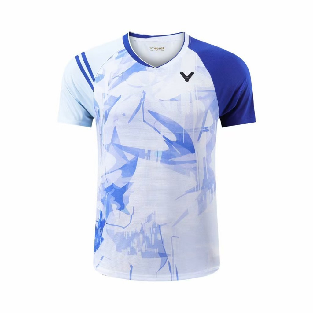 Victor 2024新款羽毛球運動衫男女舒適情侶純棉網球排球足球短袖透氣吸汗運動上衣