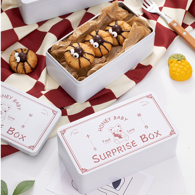 【現貨】【馬口鐵盒】曲奇餅乾包裝鐵盒 禮品白色鐵盒 馬口鐵盒 點心包裝鐵盒 空盒 伴手禮盒