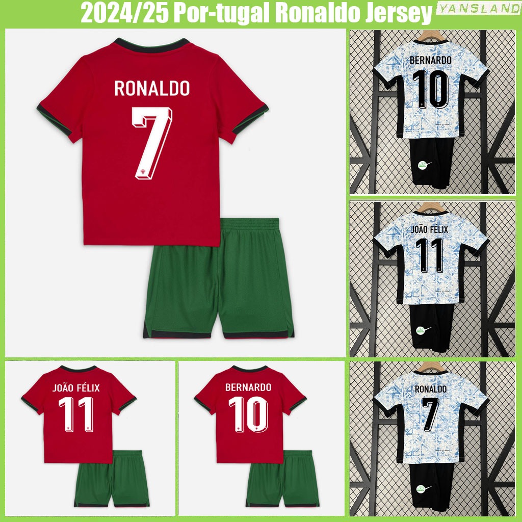 2024/25 葡萄牙球衣兒童 3-15 歲 - cr7 克里斯蒂亞諾·羅納德兒童足球球衣/PTY 足球衫