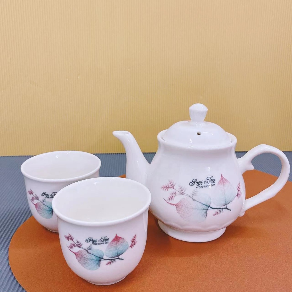 1壺2杯耐高溫陶瓷茶壺家用辦公室茶壺客廳防爆耐熱茶壺450ml